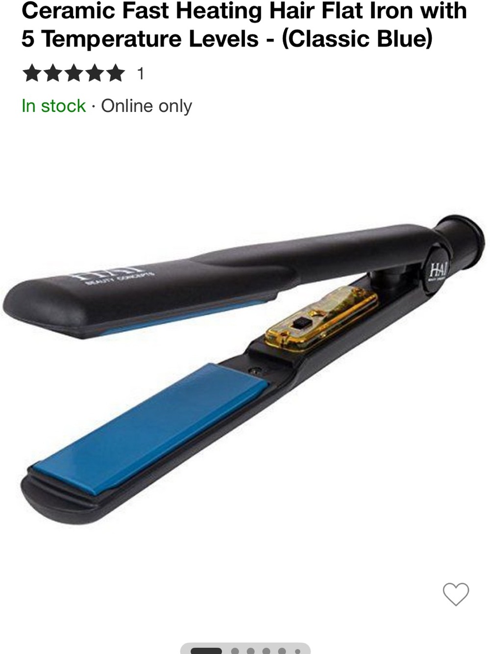 HAI Convertible Flat Iron Ceramic Fast Heating Straightener 5 Heat settings